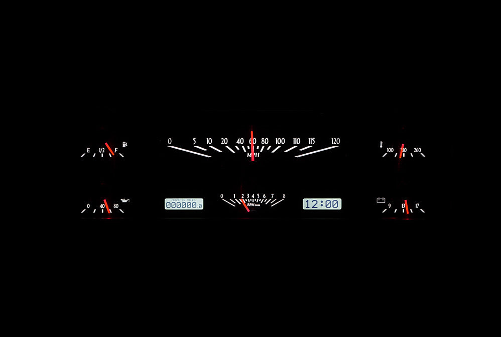 VHX Series Dakota Digital 1967- 72 Ford Pickup, Instruments, black alloy, white illumination